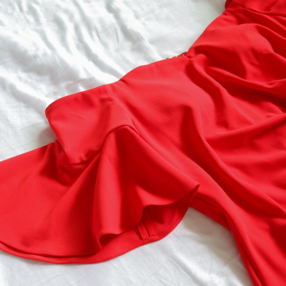 Red Off The Shoulder Dress | Calvin Klein